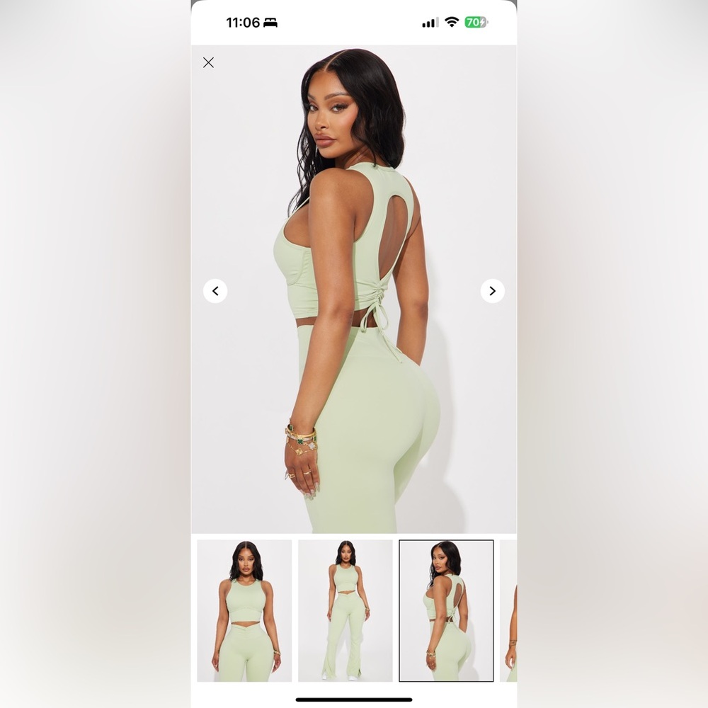 Fashion Nova Green Pilates Crop Top